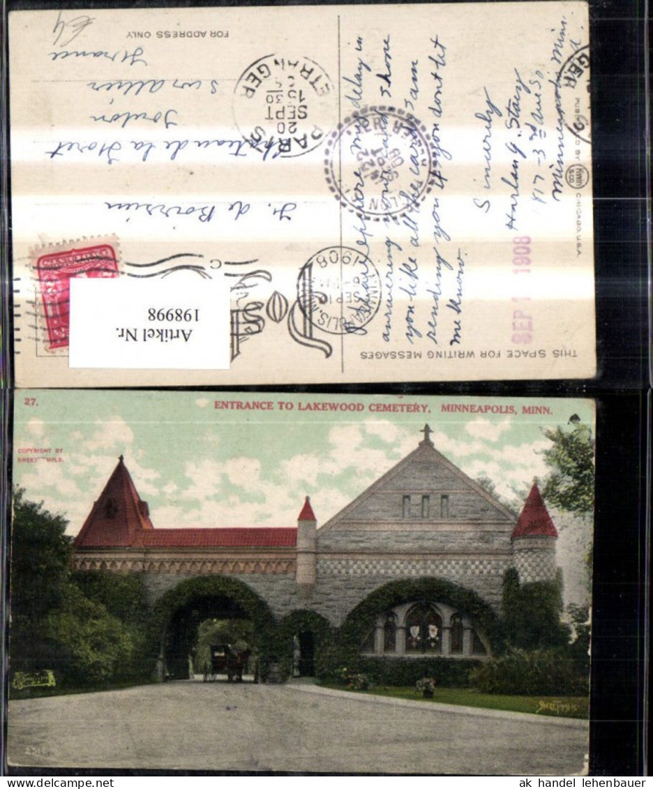 198998,Minnesota Minneapolis Entrance to Lakewood Cemetery Friedhof