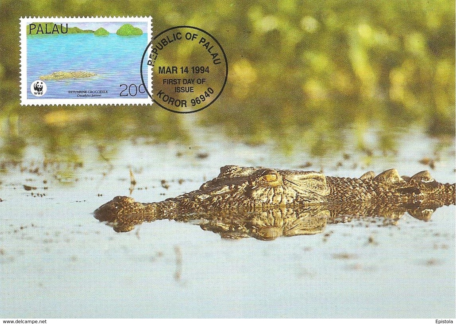 1994 - PALAU - Koror - Estuarine Crocodile - Crocodile à double crête WWF