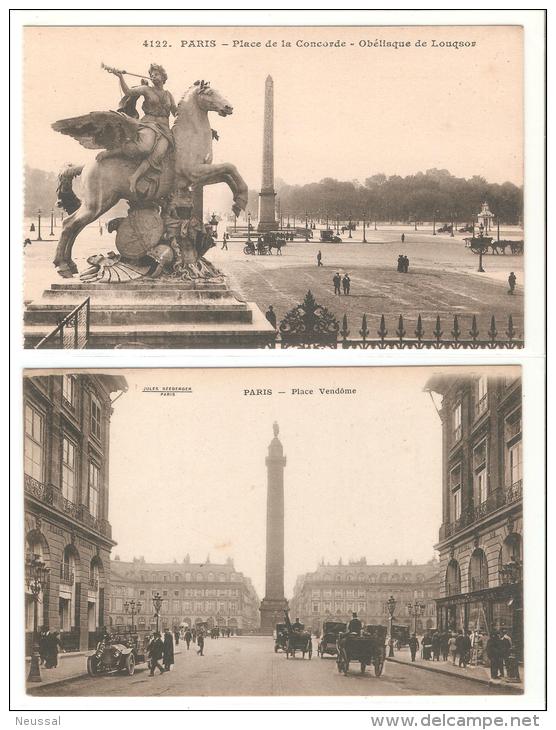 2 tarjetas postales  de paris´plazas