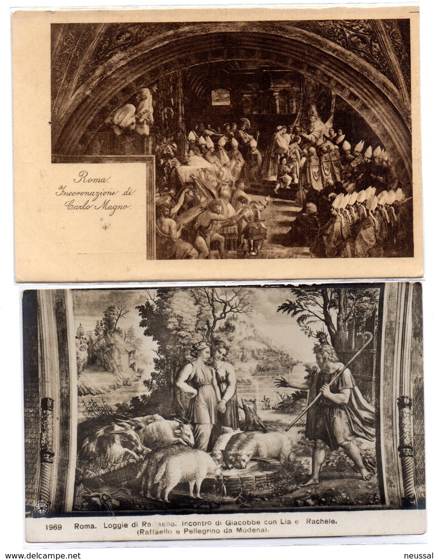 2 tarjetas postales de roma.