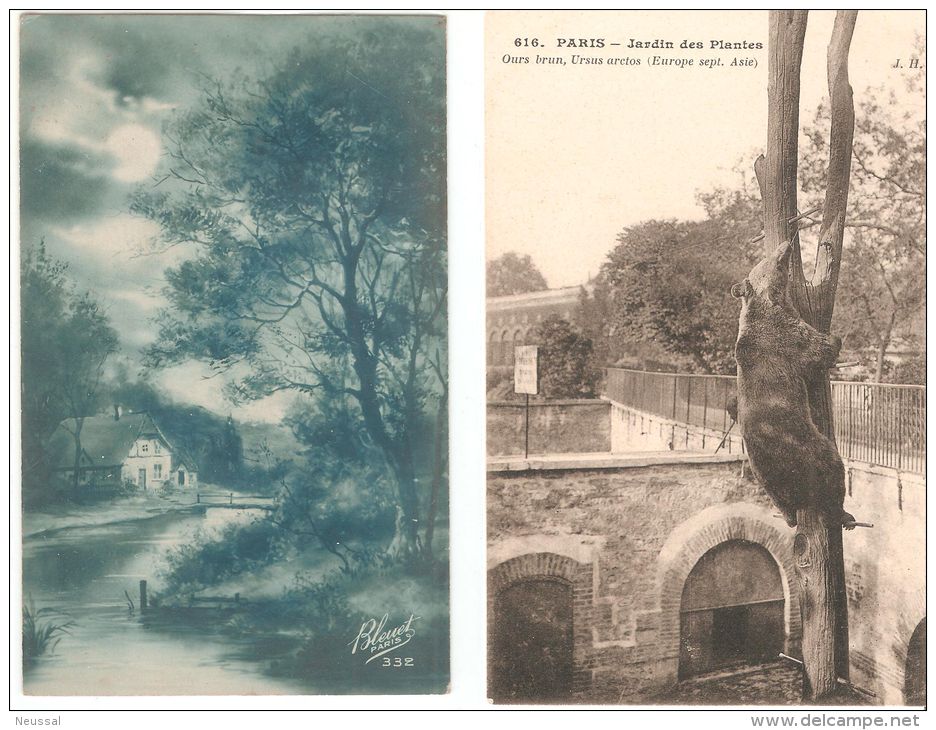 2 tarjetas postales  jardines
