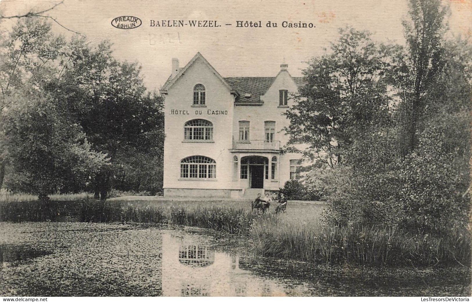 [-20%] BELGIQUE - Baelen Wezel - Hôtel du Casino -  Vue générale depuis létang - Animé - Carte postale ancienne