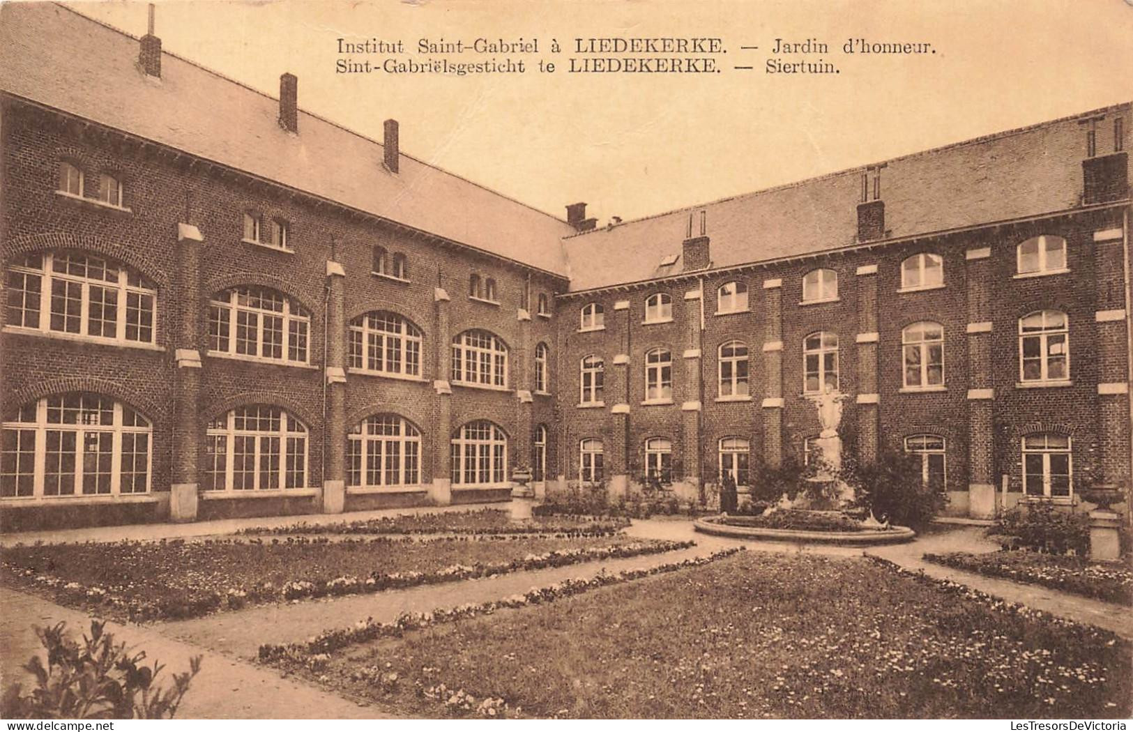 [-20%] BELGIQUE - Gesticht St Gabriel te Liedekerke - Siertuin - Institut - Jardin d honneur - statue - Carte Postale An