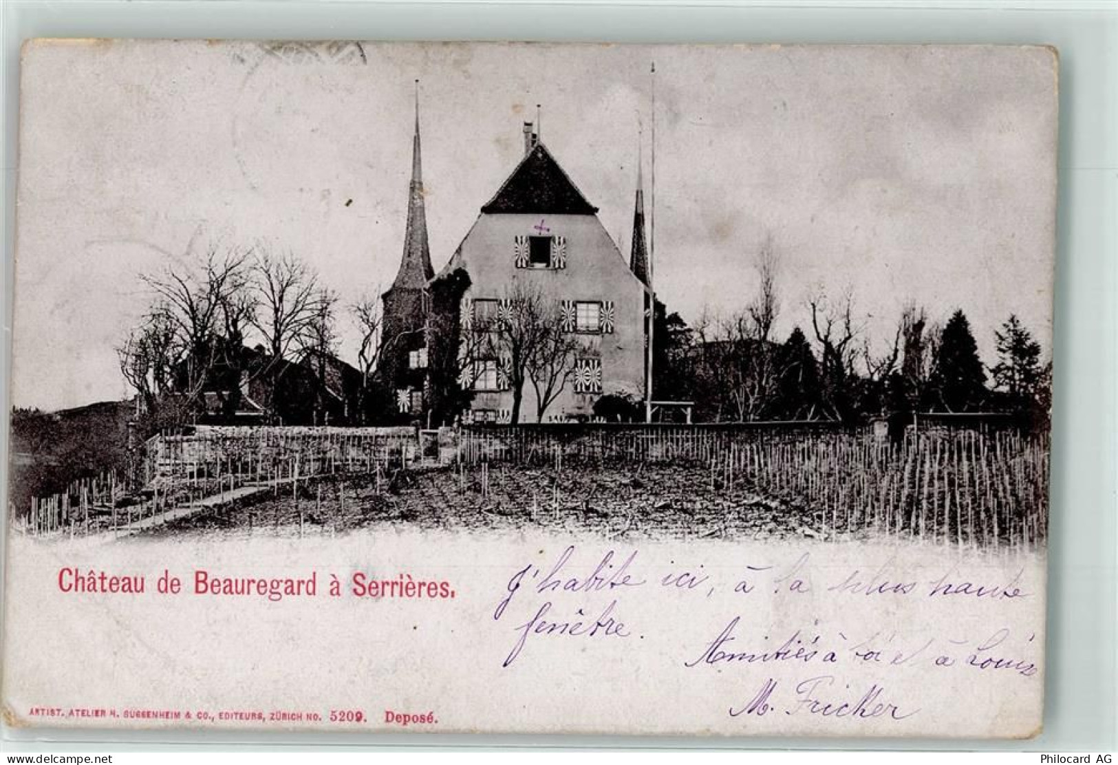 2000 Neuchâtel Neuenburg 1906 - Chateau de Beauregard Serrieres Bahnpost... - 39403086