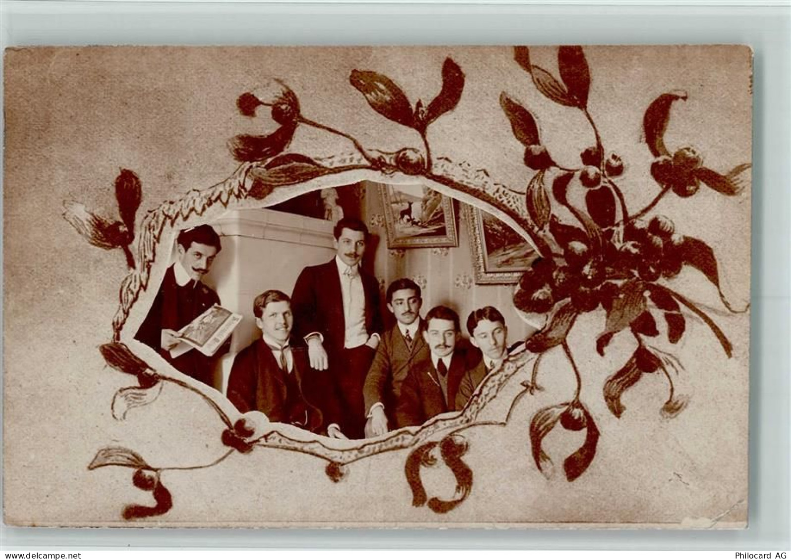 2000 Neuchâtel Neuenburg 1908 - Zierrahmen Zierblumen 6 Männer - 10258034