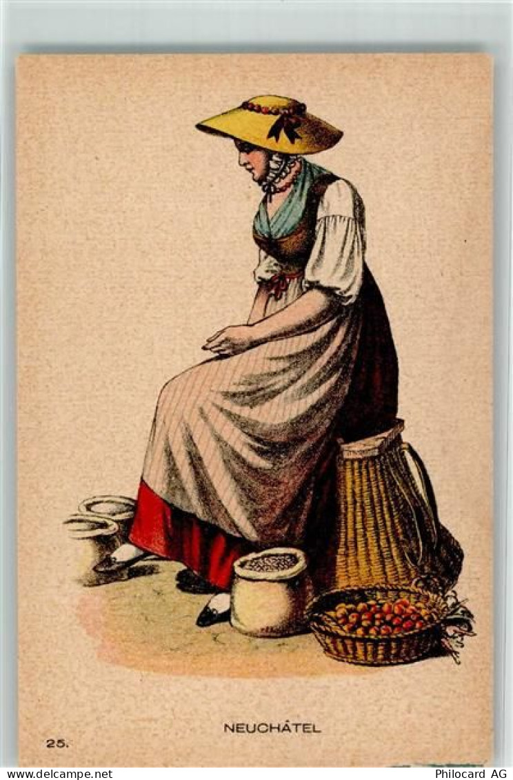 2000 Neuchâtel Neuenburg Lithographie Tracht - 10686813