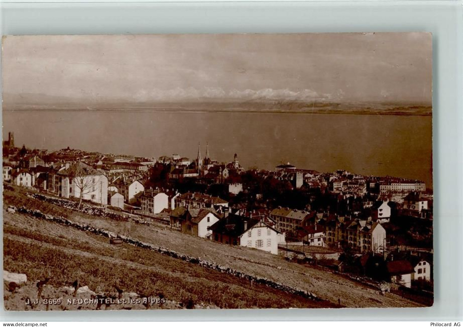 2000 Neuchâtel Neuenburg - Neuchatel et les Alpes Ortsansicht mit Alpen... - 10147816