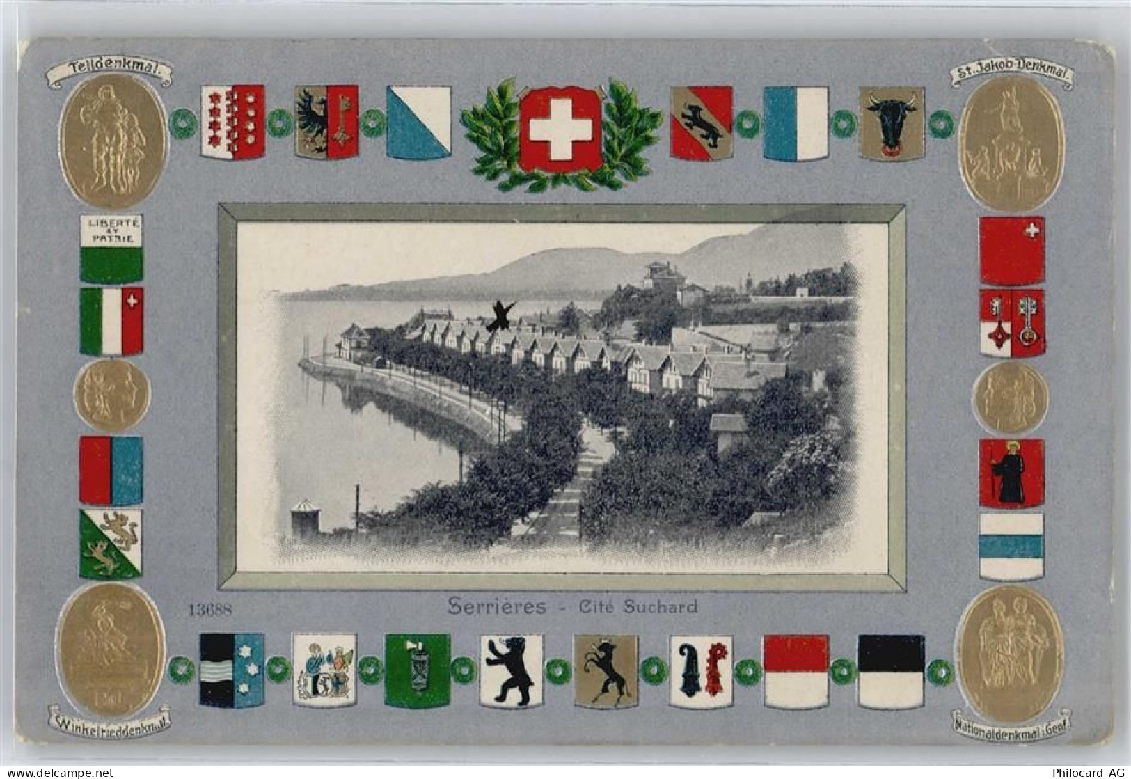 2000 Neuchâtel Neuenburg - Wappen, Prägekarte, Serrieres - 50669932