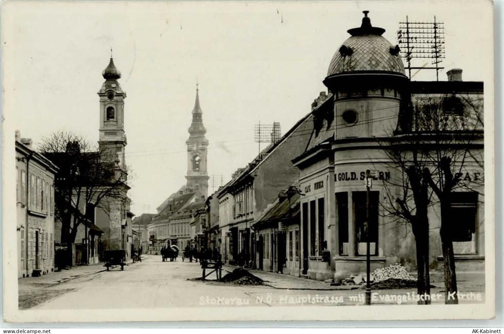 2000 Stockerau Foto AK Hauptstraße Ev. Kirche - 51673600