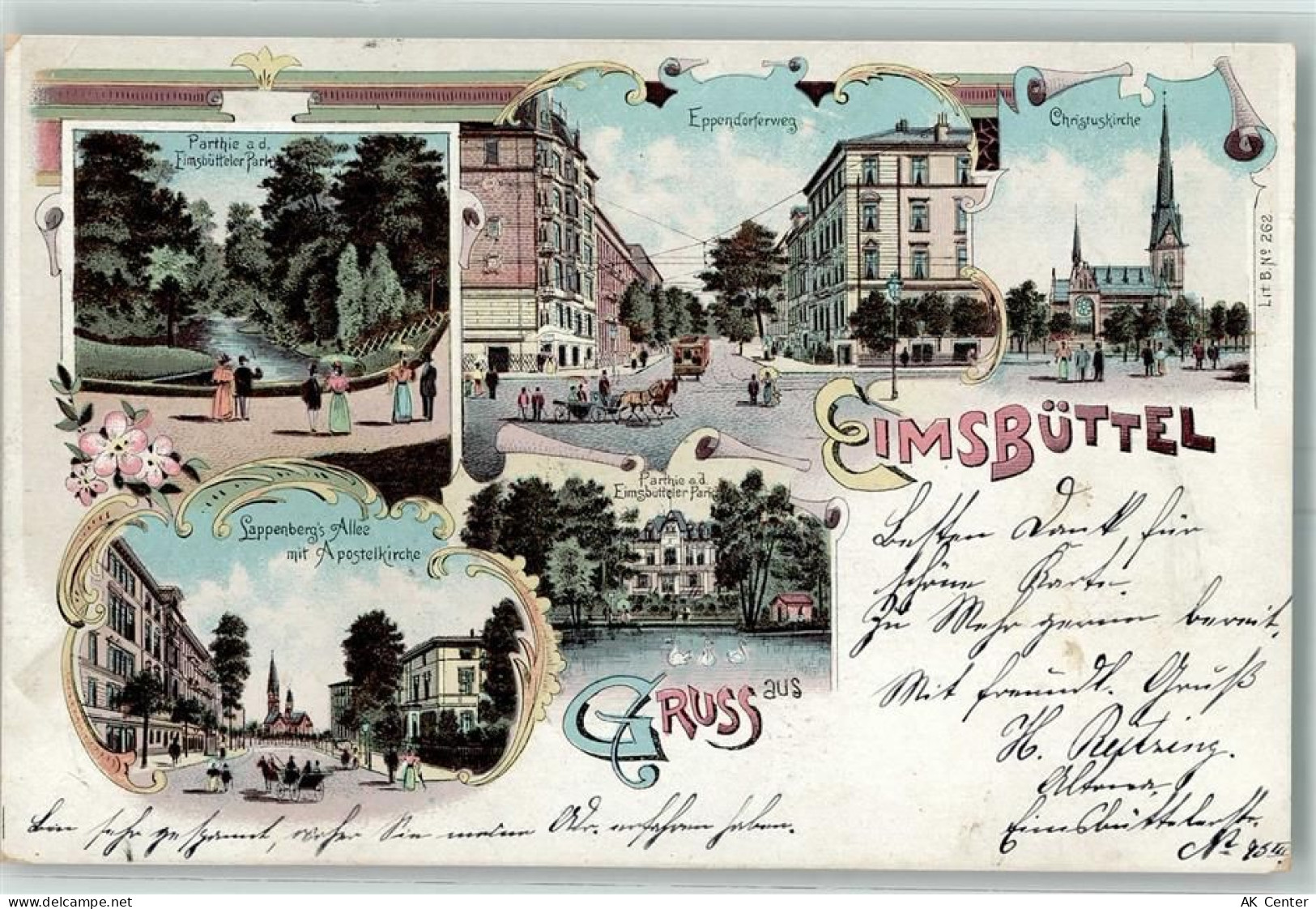 20095 W2000 Eimsbüttel 1898 Lithographie Eimsbütteler Park Lappenbergs A... - 13604792