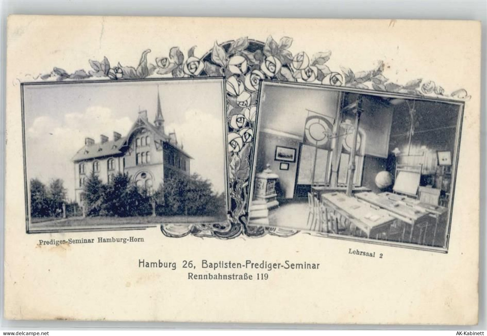 20095 W2000 Horn 1909 Lithographie Predigerseminar Hamburg-Horn Rennbahn... - 51532047