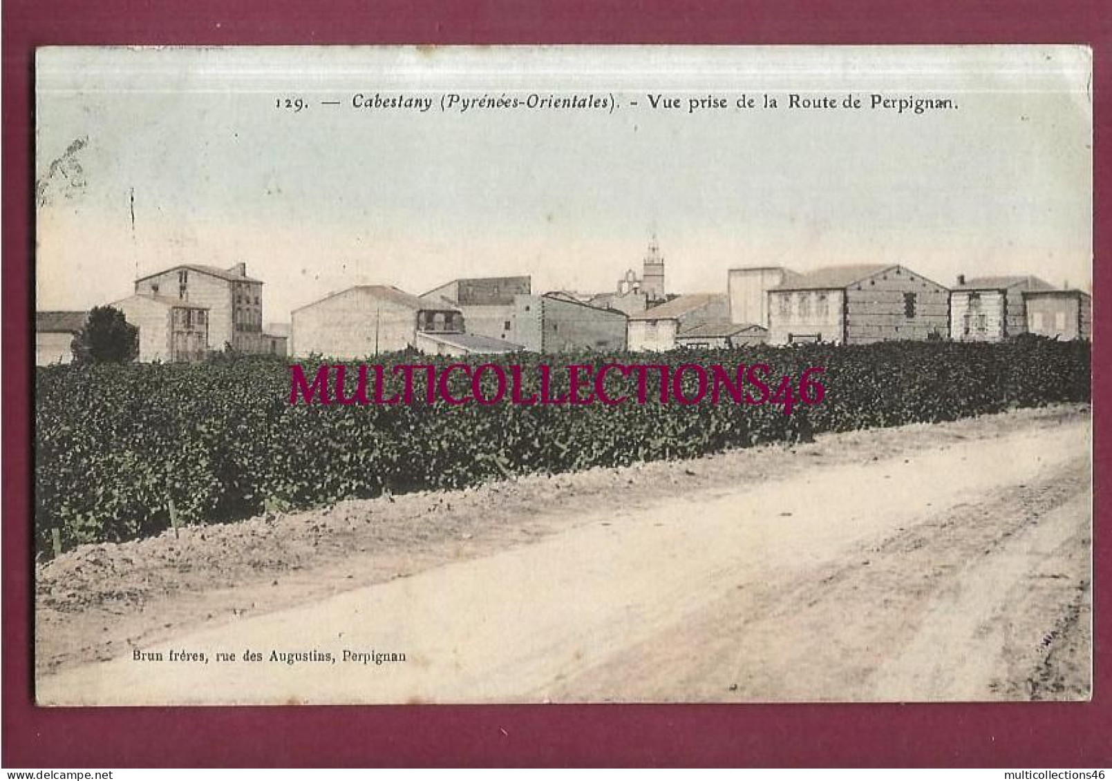 201225 - 66 PYRENEES ORIENTALES - CABESTANY  vue prise de la route de Perpignan - 129 Brun frères