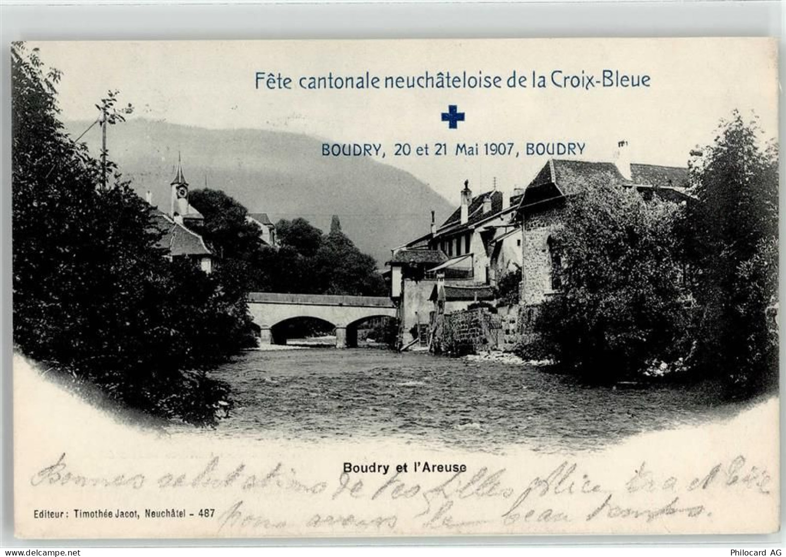 2017 Boudry 1907 Lithographie Kirche - 52020949