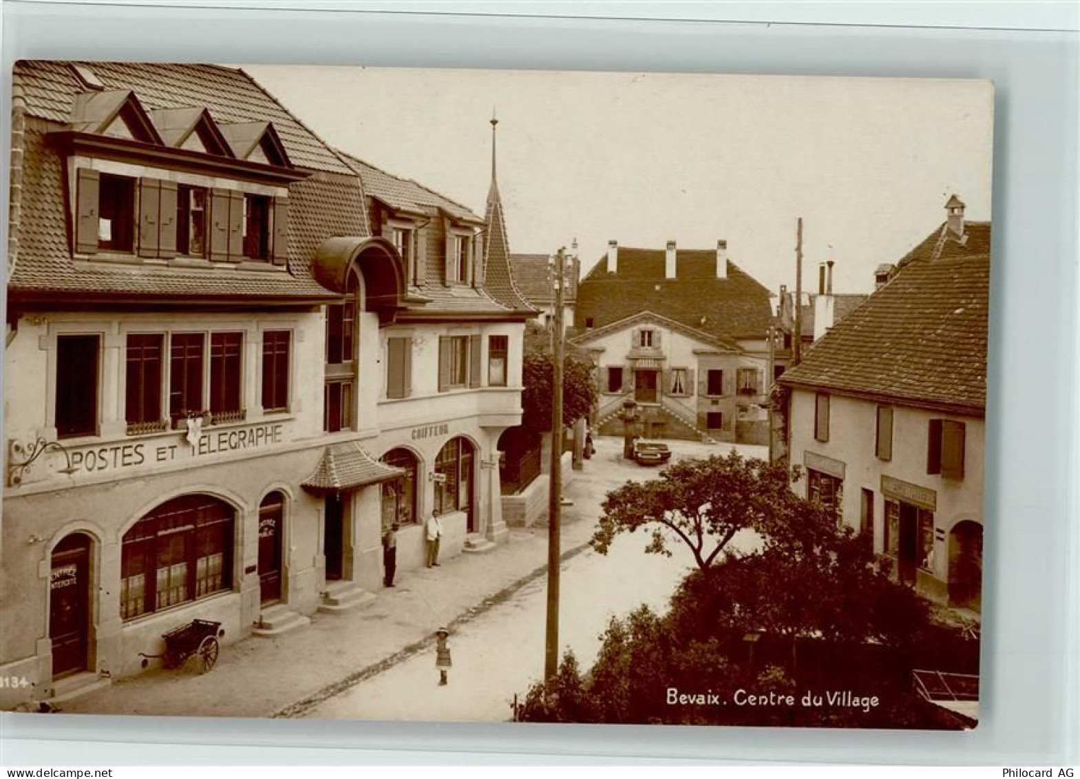 2022 Bevaix 1915 - Strassenansicht,Postamt,Brunnen, gute Erhaltung AK - 13070165