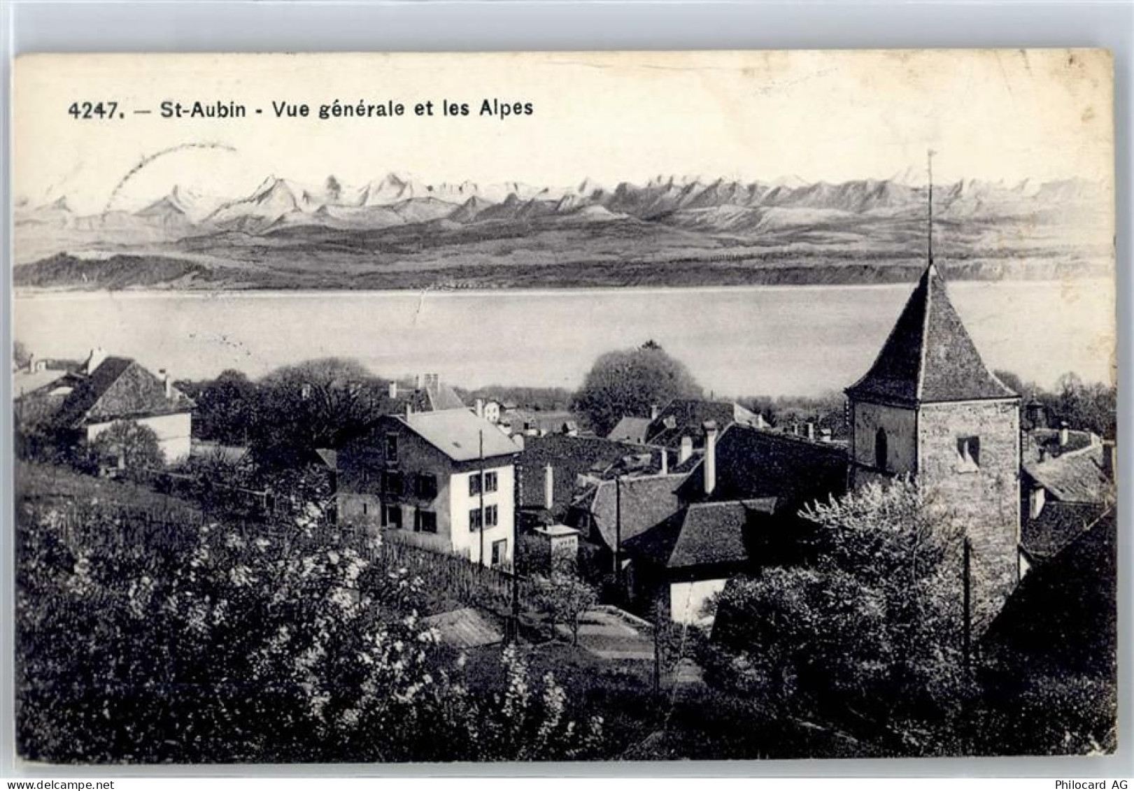 2024 St-Aubin NE - Kirche, Ortsansicht, Alpenpanorama - 51089319