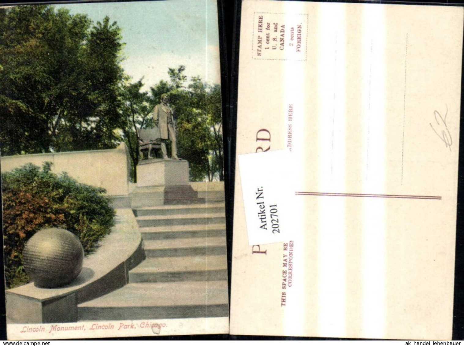 202701,Illinois Chicago Lincoln Monument Lincoln Park