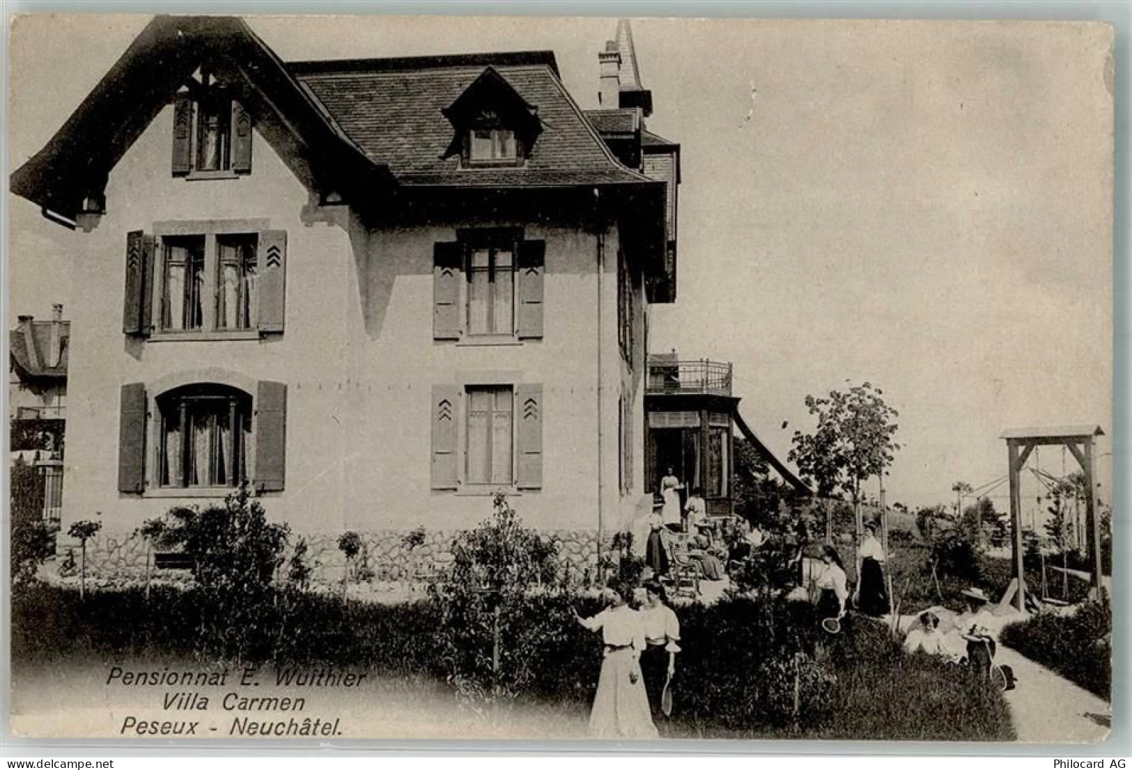 2034 Peseux 1914 Foto AK Pensionnat Wuithier Villa Carmen - 13552396