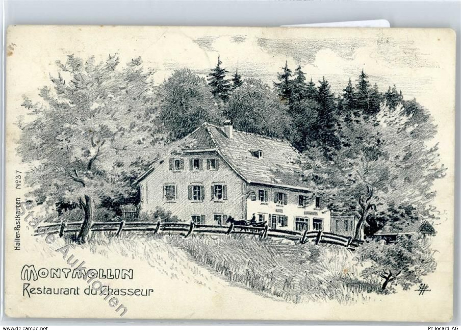 2037 Montmollin - 1903 Restaurant du Chasseur Erhlatung: Eckknick - 50810690