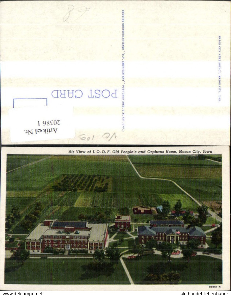 203861,Iowa Mason City Air View of IOOF Old Peoples and Orphans Home