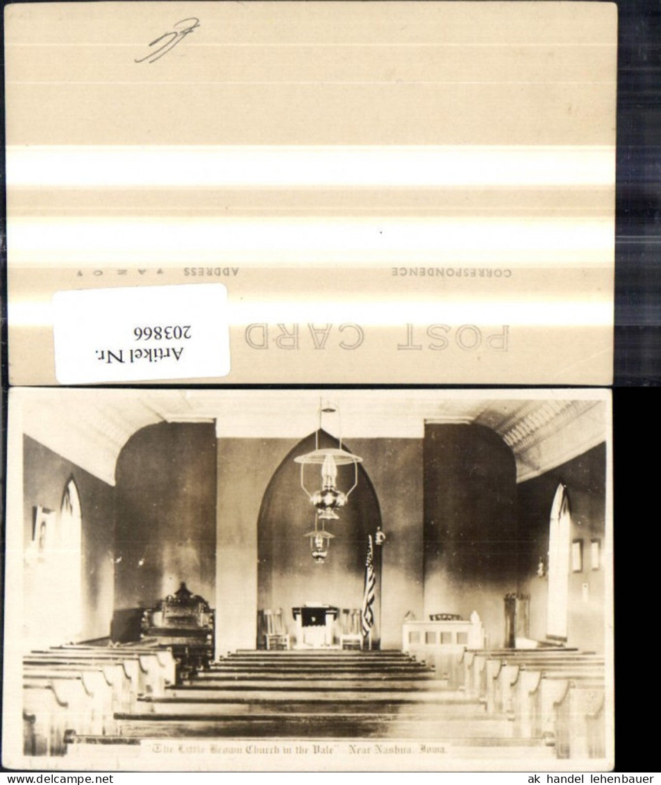 203866,Iowa Nashua The Little Brown Church in the Yale Foto Ak Kirche Innenanischt