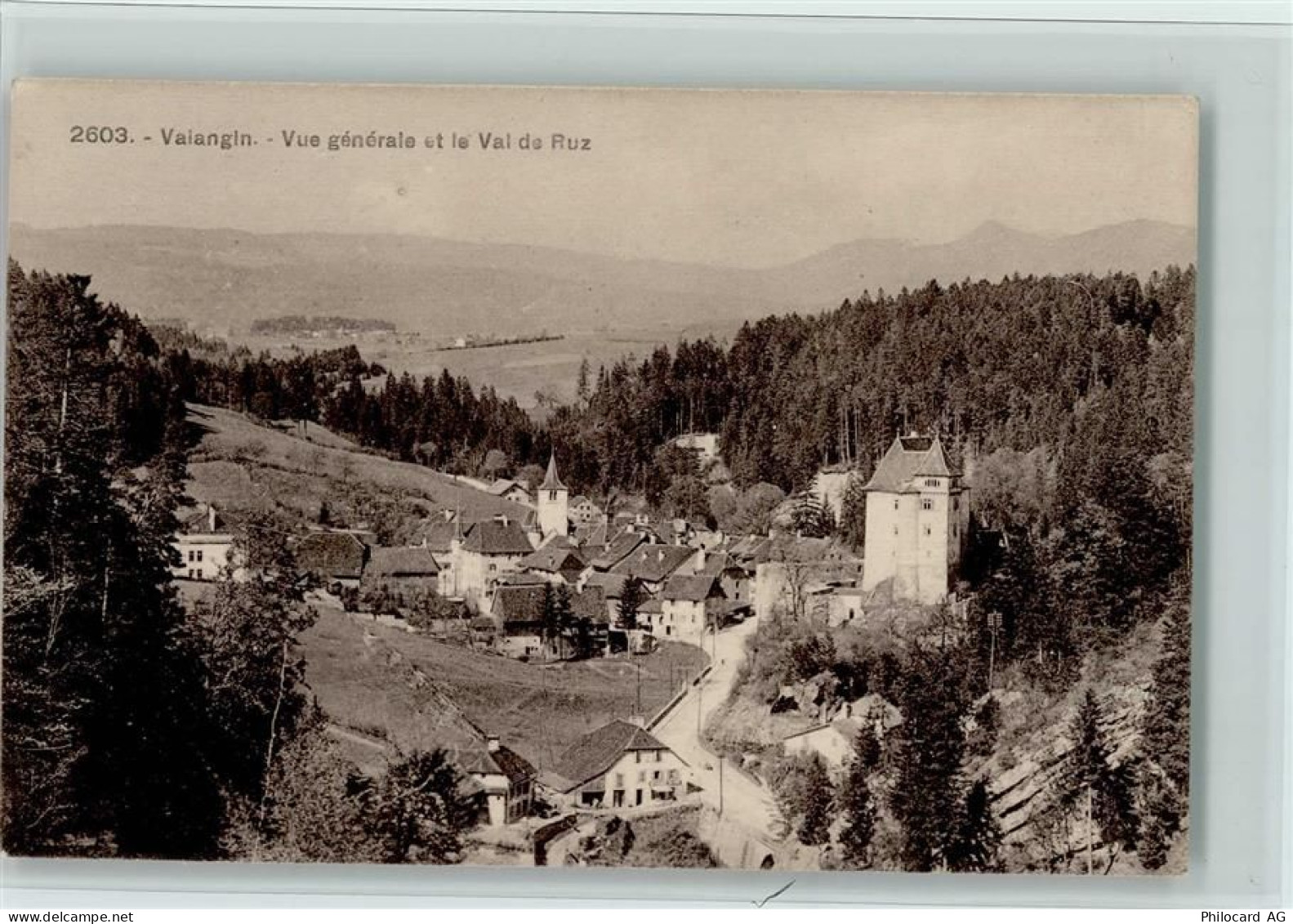 2042 Valangin - Vue générale et le Val de Ruz - 11064909