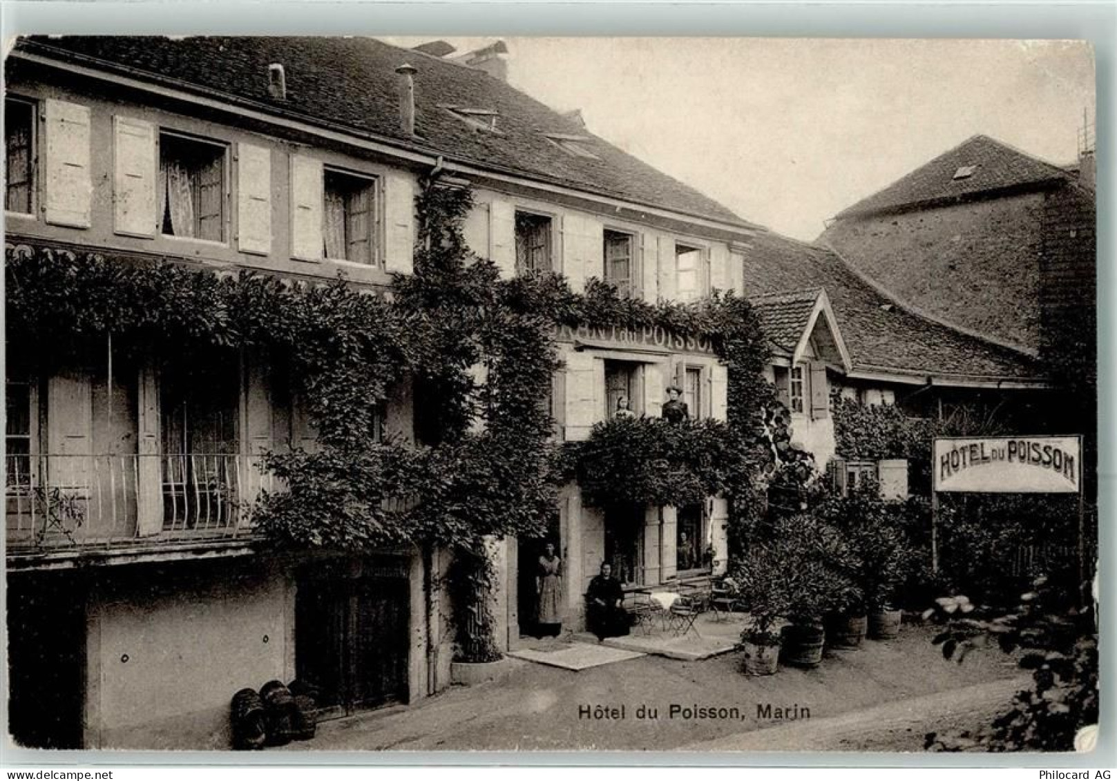 2074 Marin-Epagnier 1911 Gebrauchsspuren Hotel du Poisson - 13470749