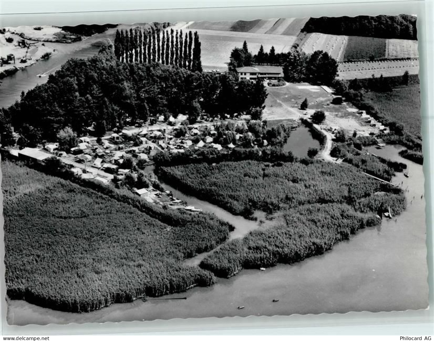 2075 Thielle - Luftbild - Ferienheim Gelände, Camping am Neuenburgersee,... - 13056597