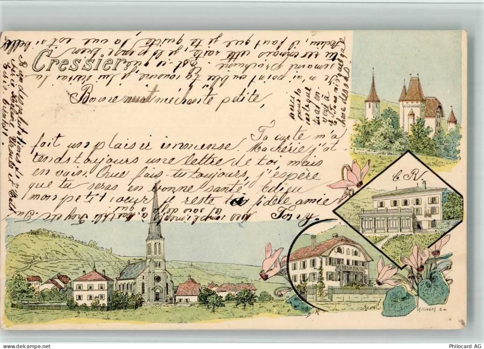 2088 Cressier NE 1898 BOAKC Lithographie - 13702368