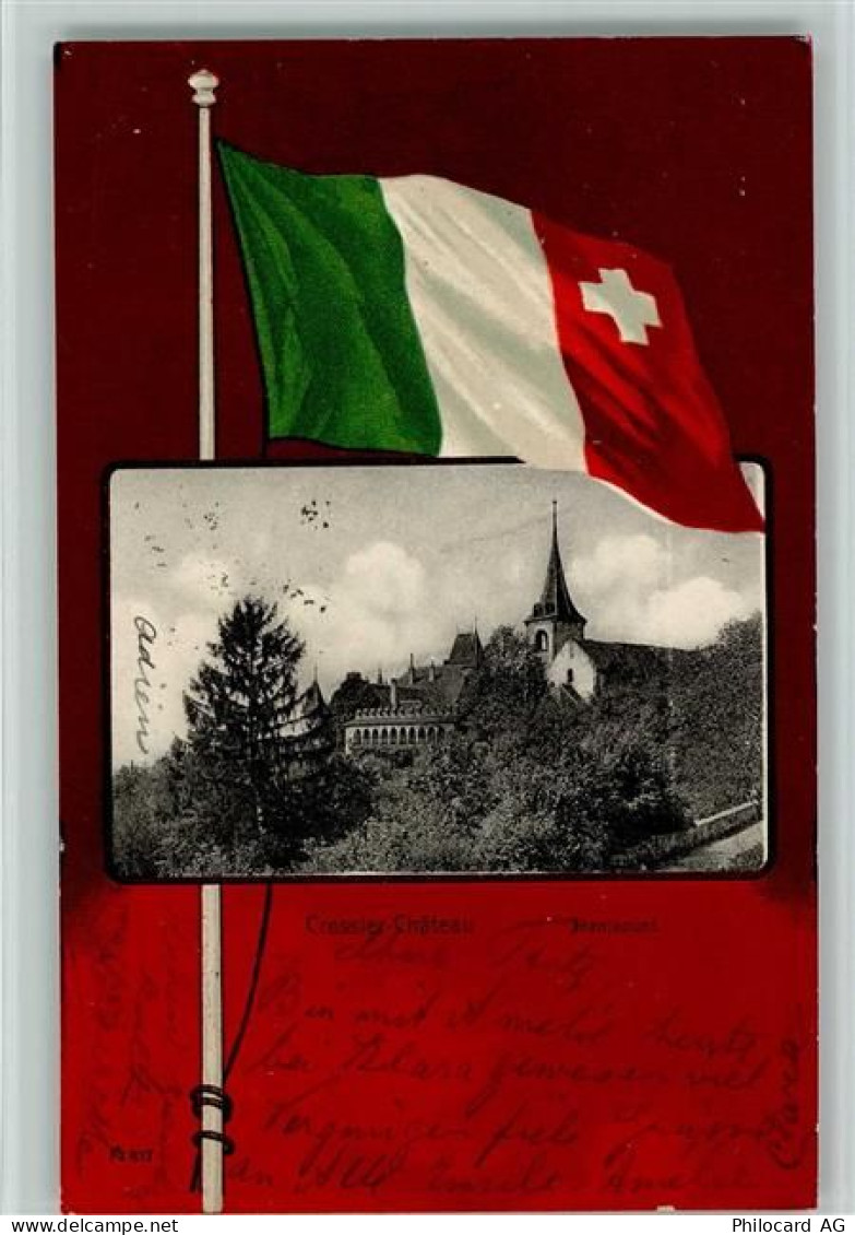 2088 Cressier NE 1902 - Cressier Chateau - Fahne - Verlag Delachaux & Ni... - 13213563