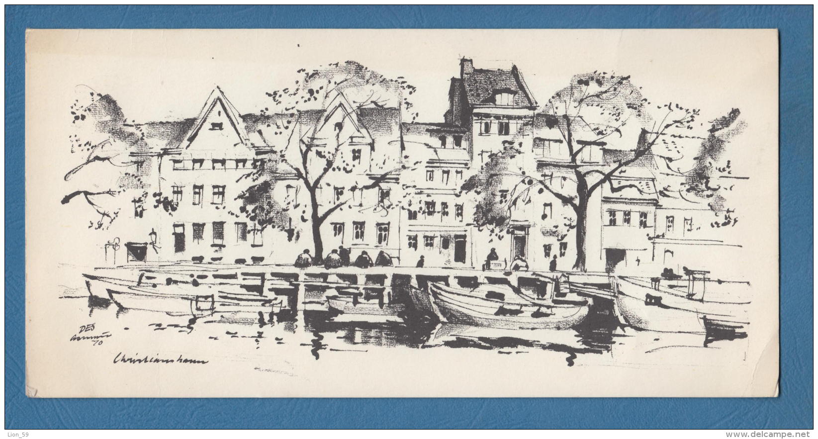 208836 / Denmark Art DES ASMUSSEN - RIVER PORT HOUSE PEOPLE Danemark Danemark Danimarca