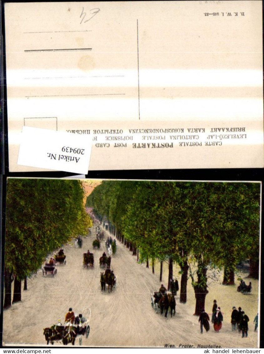 209439,Leopoldstadt Prater Hauptallee Kutschen Personen