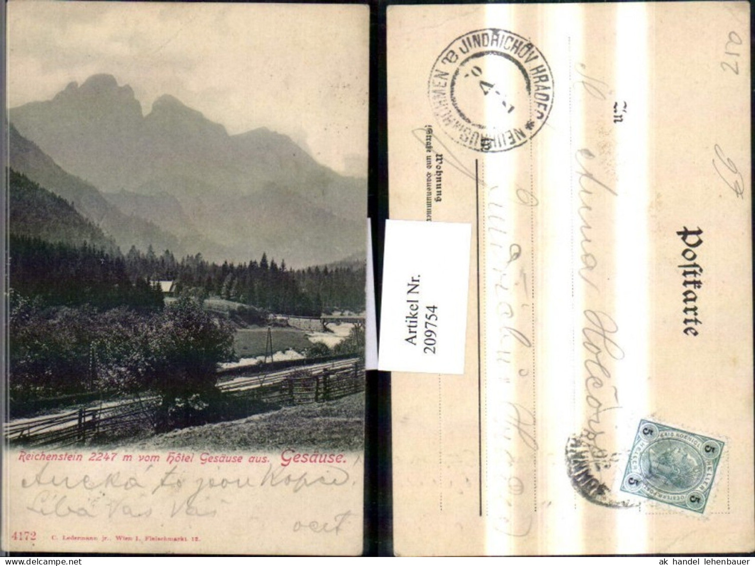209754,Gesäuse Reichenstein vom Hotel Gesäuse aus