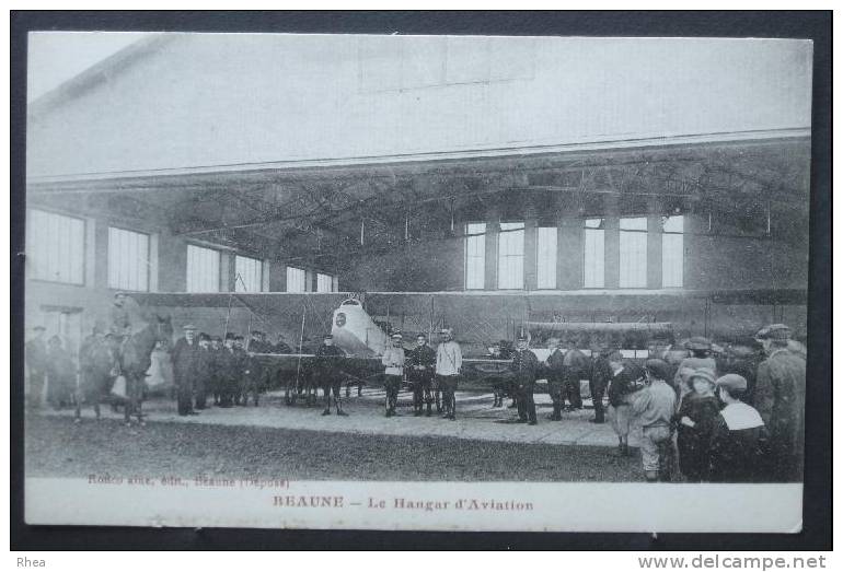 21 BEAUNE - Hangar d'Aviation - biplan