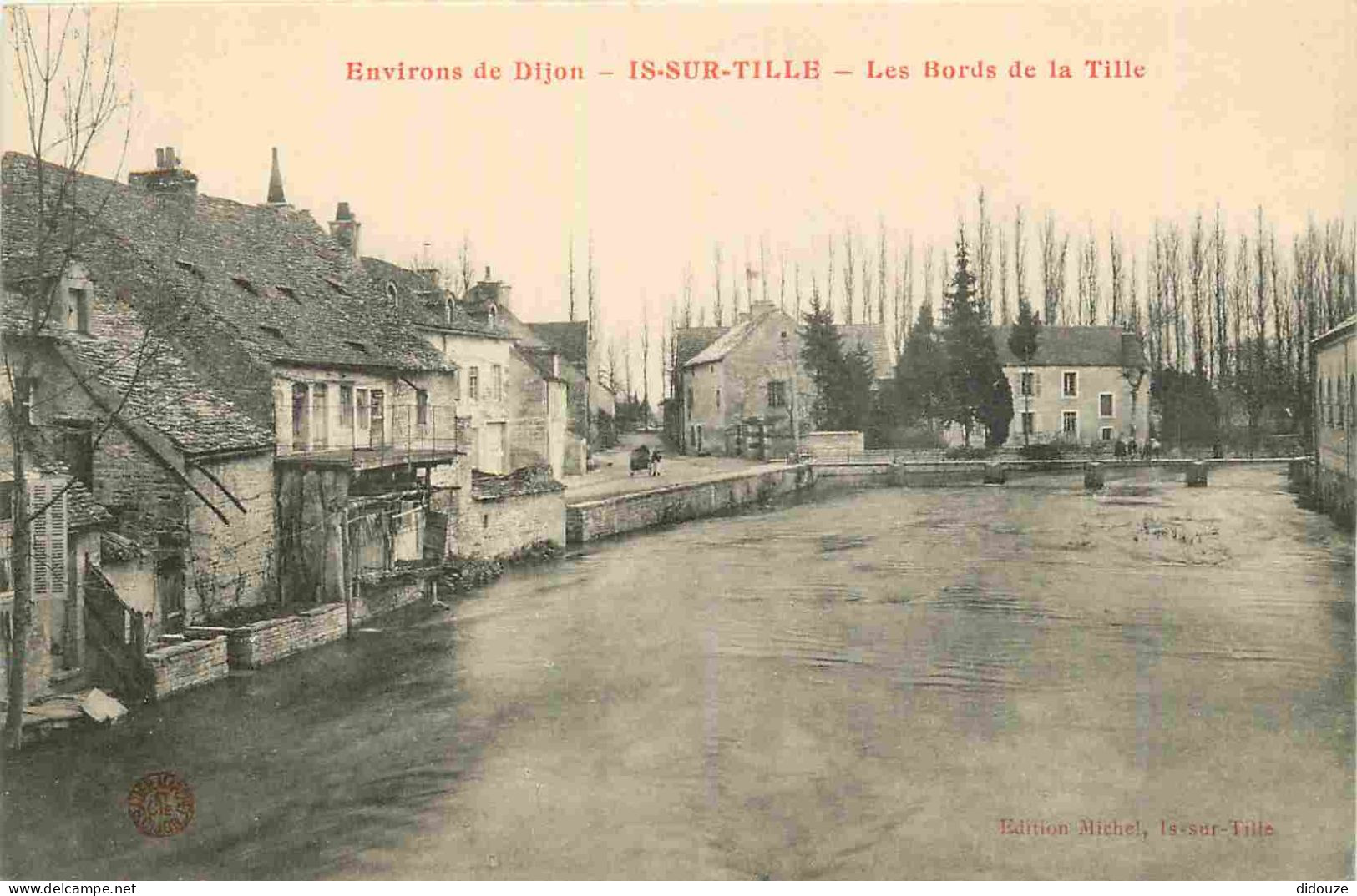 21 - Is sur Tille - Les bords de la tille - CPA - Voyagée en 1914 - Voir Scans Recto-Verso