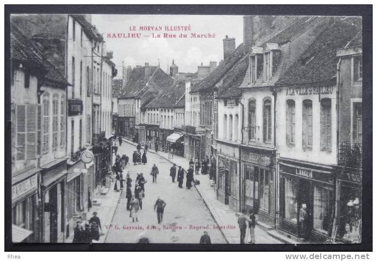 21 Saulieu SAULIEU - La Rue Marché le morvan illustre magasin enseigne montre raclin r D21D K21584K C21584C RH004416