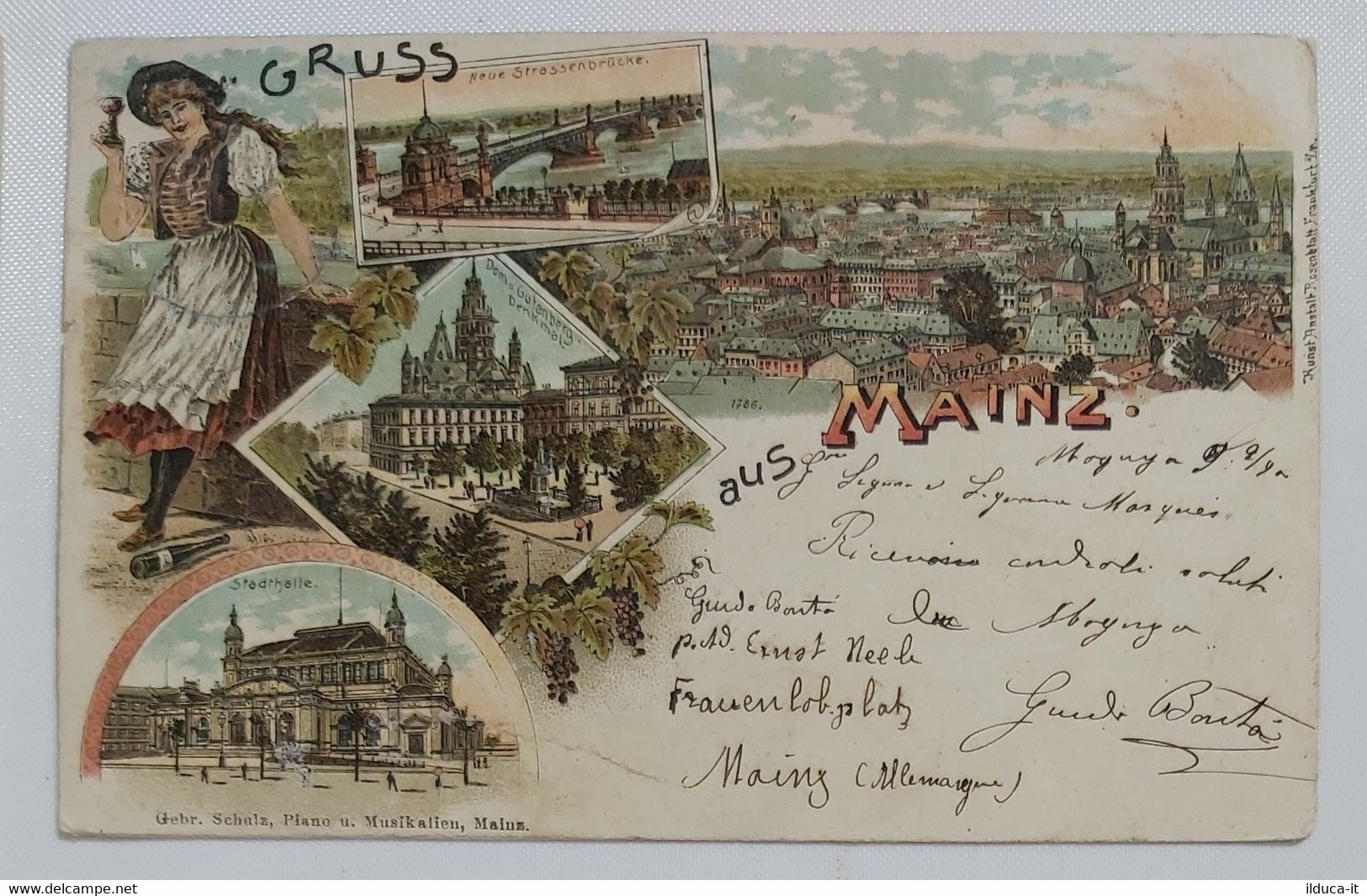 21045 Cartolina illustrata - gruss aus Mainz - Germania primi 900