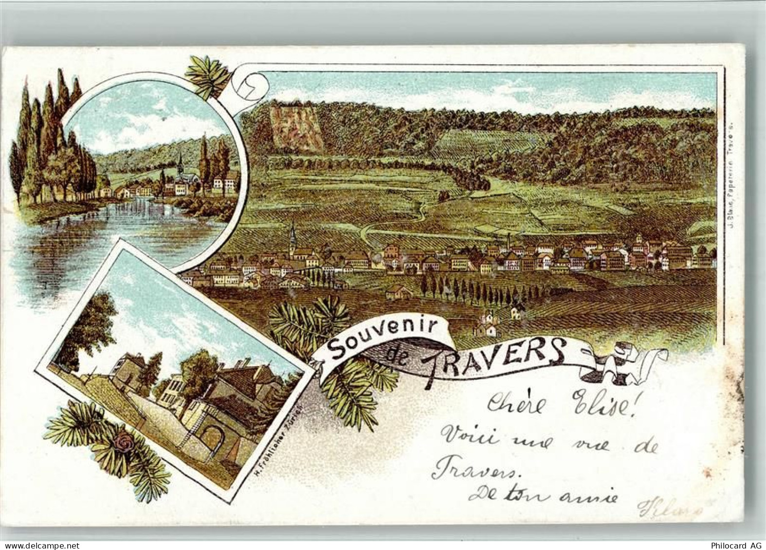 2105 Travers 1898 BOAKC Lithographie Gebrauchsspuren, bitte Scan genau b... - 13702642