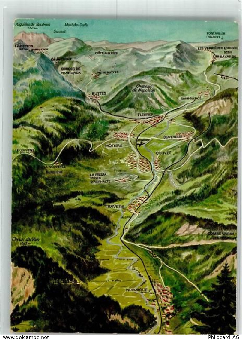 2105 Travers 1965 - Vogelschau Val de Travers - 39764976