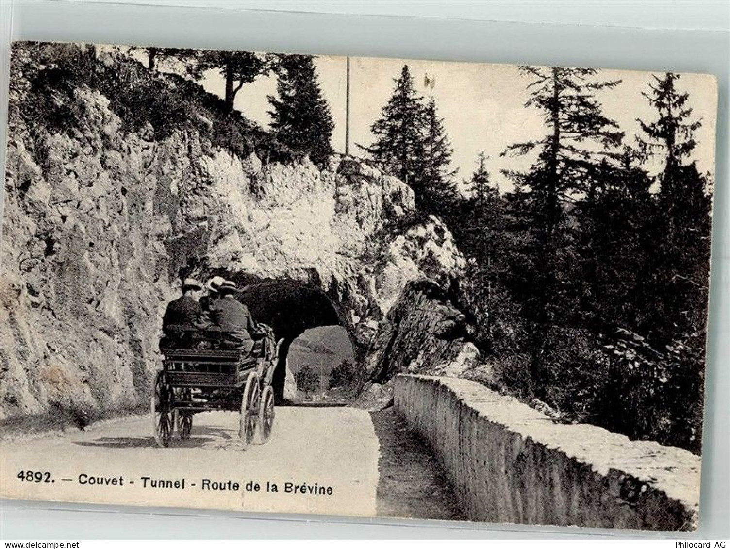 2108 Couvet 1921 Foto AK Tunnel Route de la Brévine - 38212066