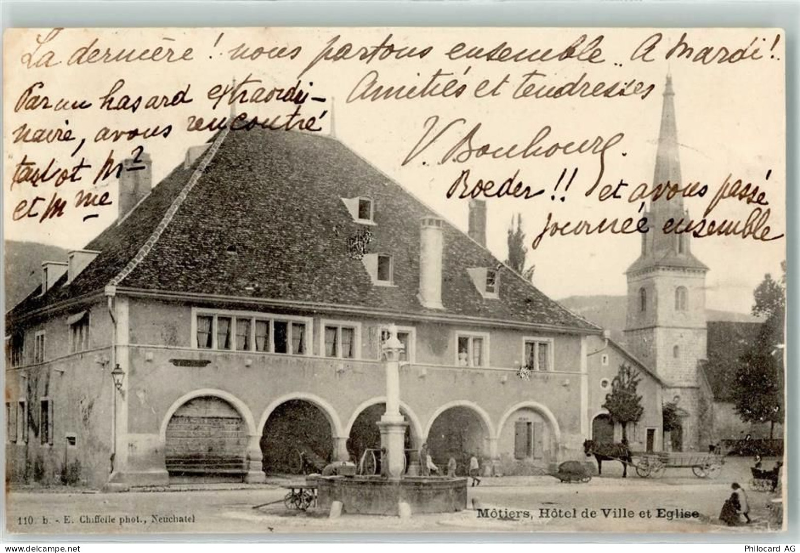 2112 Môtiers NE 1903 - Hotel de Ville Eglise - 10606376