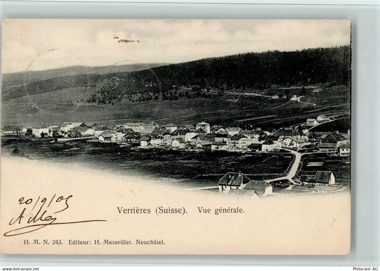 2126 Les Verrières 1905 - Teilansicht,Verlag Messeiller Nr. 243, Stempel... - 13070150