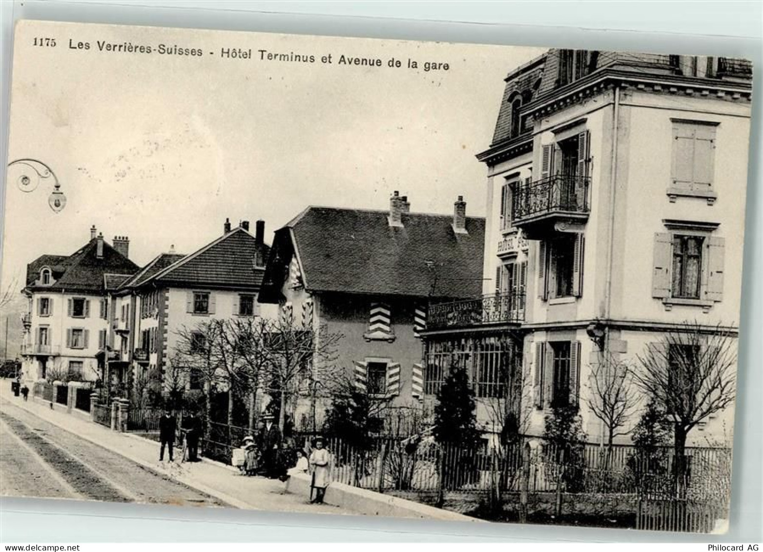 2126 Les Verrières 1910 Gebrauchsspuren Hotel Terminus et Avenue de la g... - 13251591