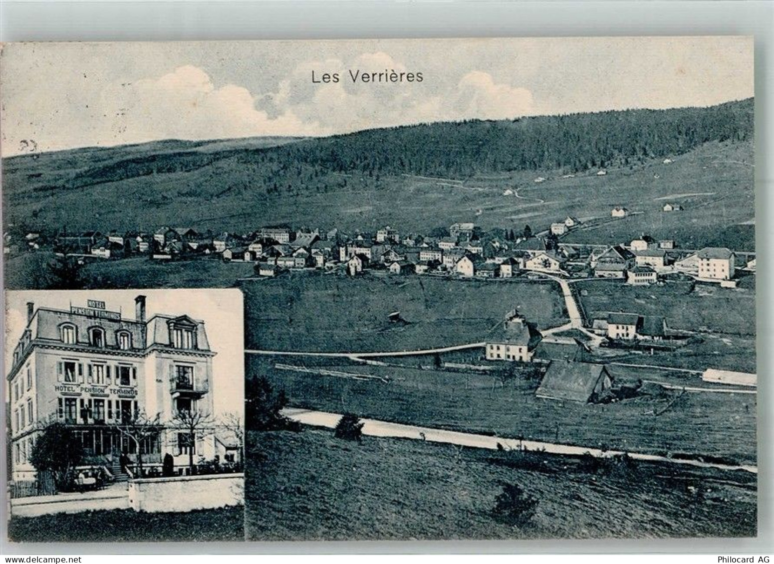 2126 Les Verrières 1919 Foto AK Hotel - 13597896