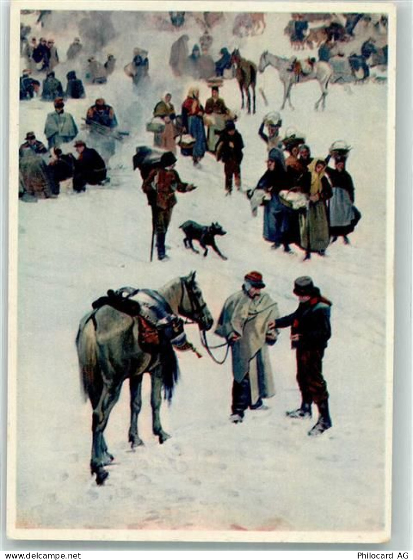 2126 Les Verrières Künstlerkarte sign. Castres von Genf Winter Vorüberzi... - 39700693