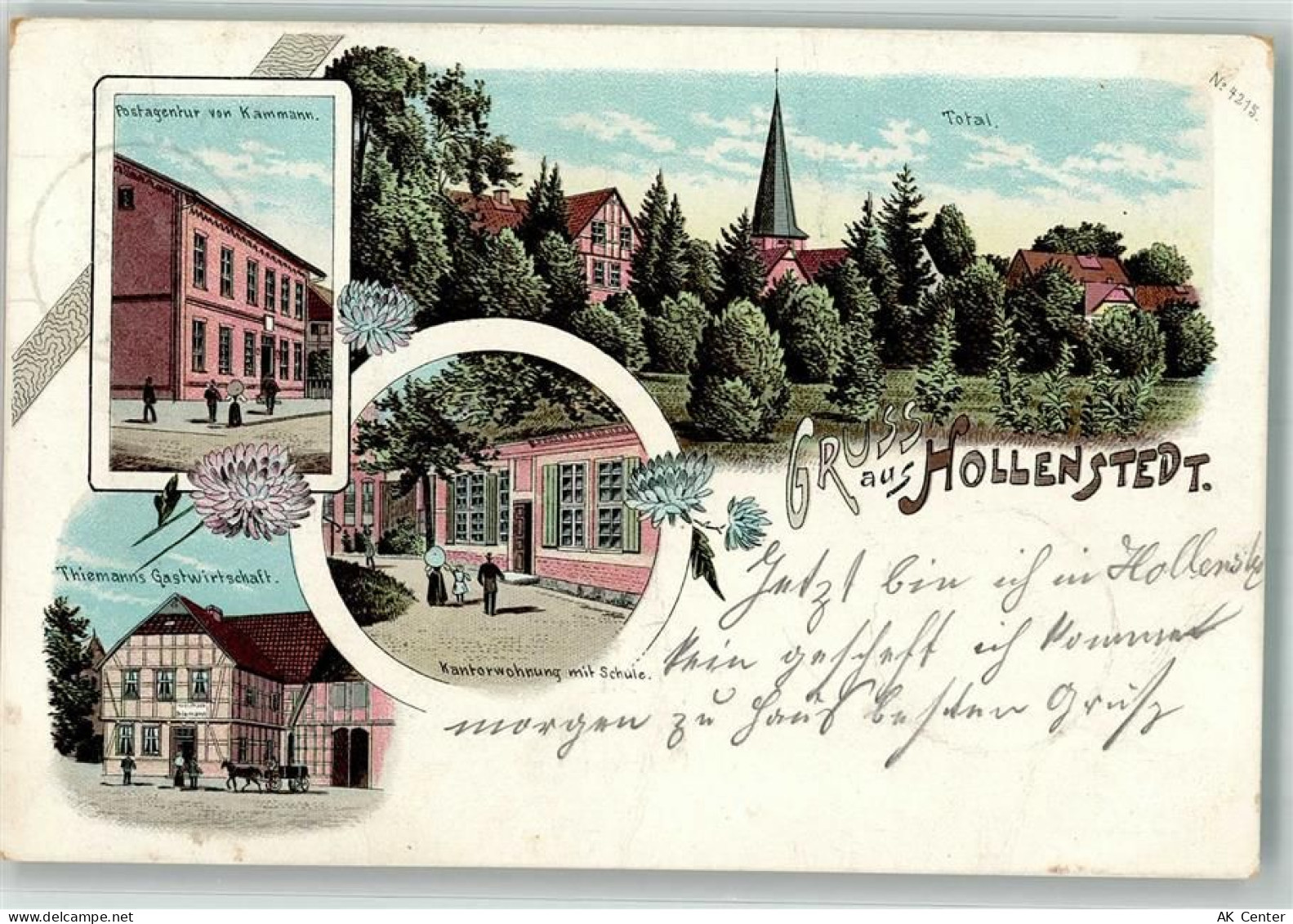 21279 W2114 Hollenstedt , Nordheide 1900 Lithographie Kantorwohnung Schu... - 13648022