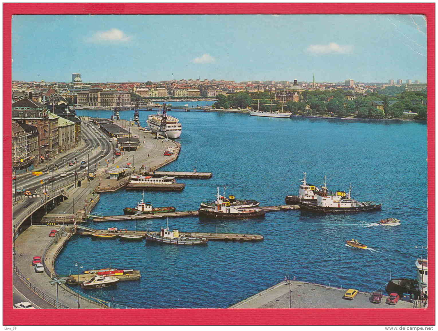 215781 / Stockholm - SKEPPSBRON ,  PORT SHIP , POLIS POLICE BOAT , CAR , Sweden Schweden Zweden Suede Svezia