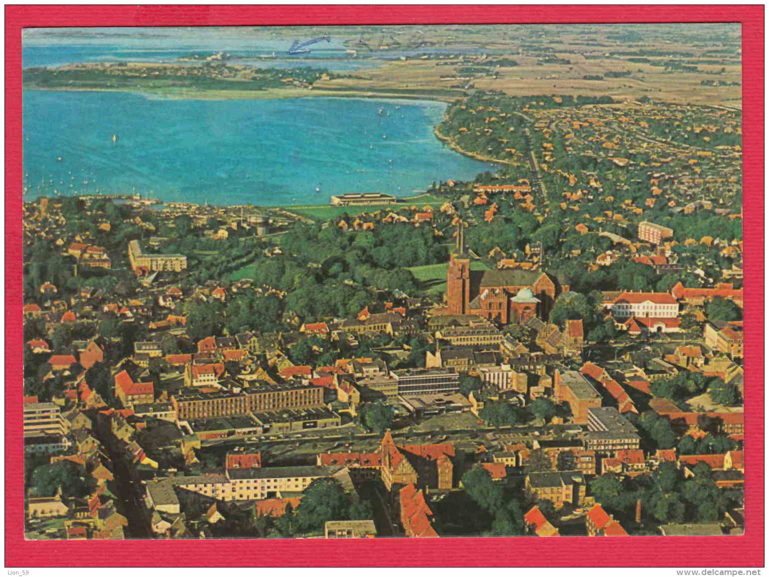 216082 / Roskilde - AERIAL VIEW CITY , CATHEDRAL , VIKING SHIP MUSEUM , Denmark Danemark Danemark Danimarca