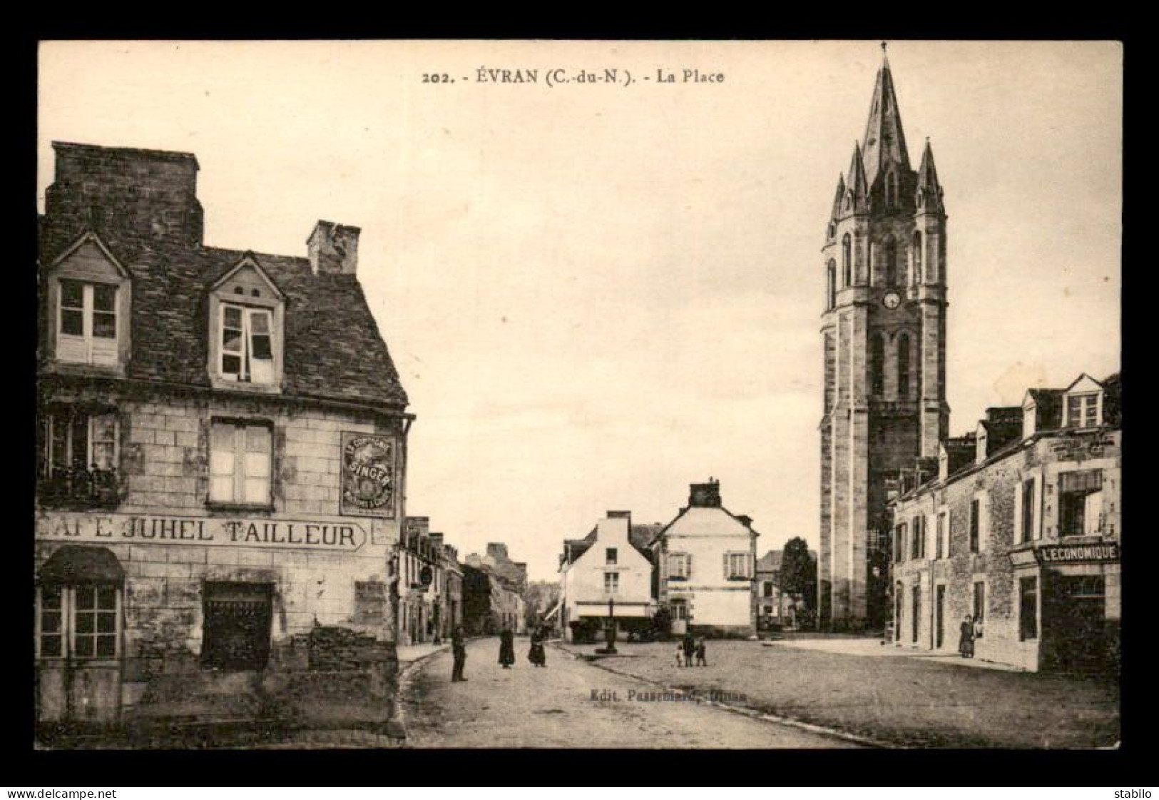 22 - EVRAN - LA PLACE - CAFE JUHEL TAILLEUR