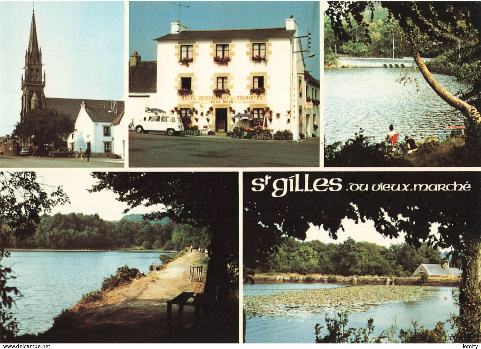22 Saint Gilles Vieux Marché hotel restaurant des Touristes Nevo Le Bihan CPM voiture auto Renault 4L