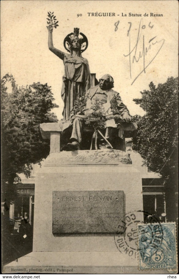 22 - TREGUIER - Statue de Renan - Ernest Renan - écrivain